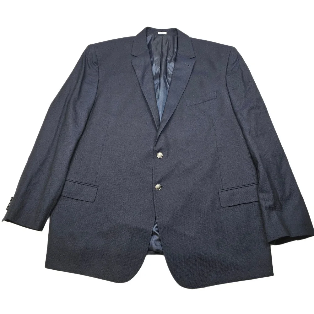 Joseph Abboud Sport Coat Mens 52L 52 Navy Blue Birdseye Blazer Exec‎ Fit Wool